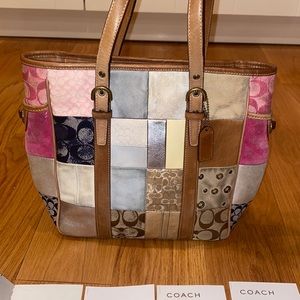 COACH Vinatge Signature Patchwork Tote Bag Handbag